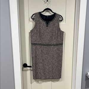 Talbots Black and White Sleeveless Midi Dress